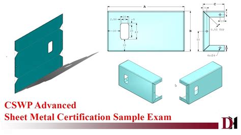 cswpa sheet metal sample exam|solidworks sheet metal sample exam.